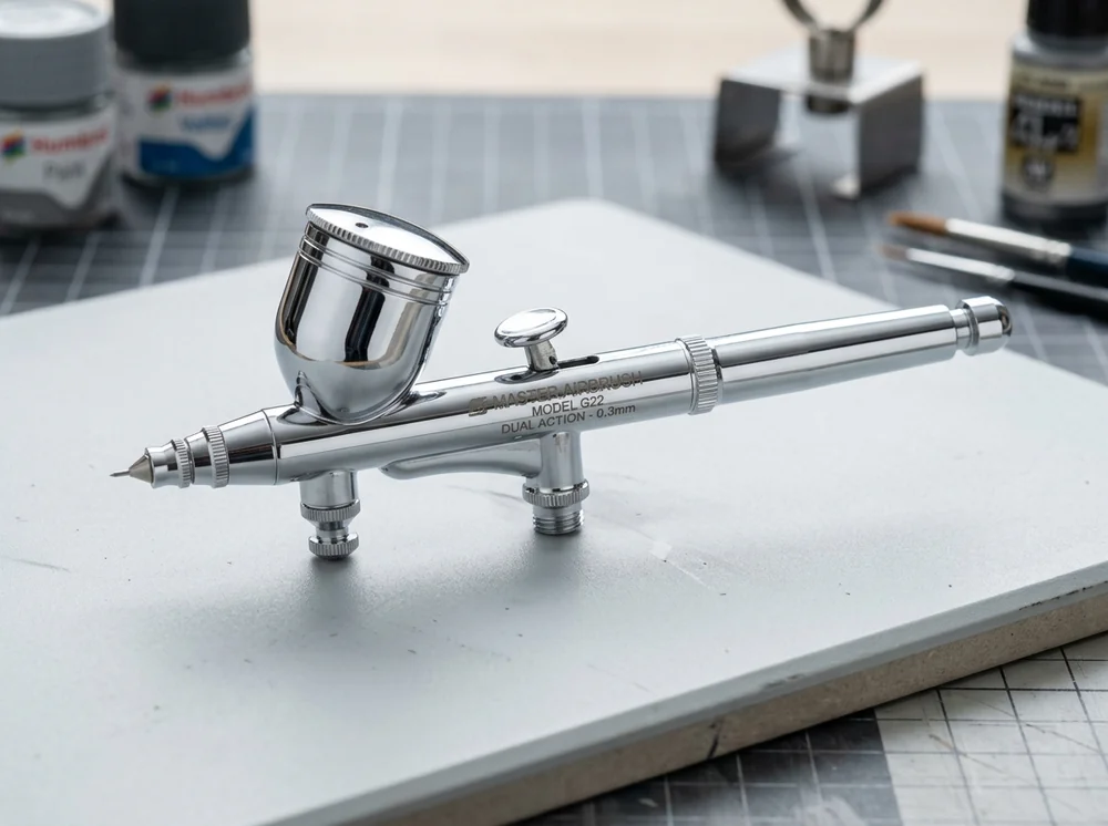 Aerografo Master Airbrush Model G22 a doppia azione con tazza da 9 cc e grilletto fluido