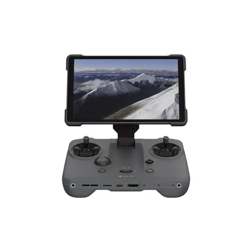 Radiocomando professionale DJI RC Pro 2 con display su braccio orientabile e uscite HDMI