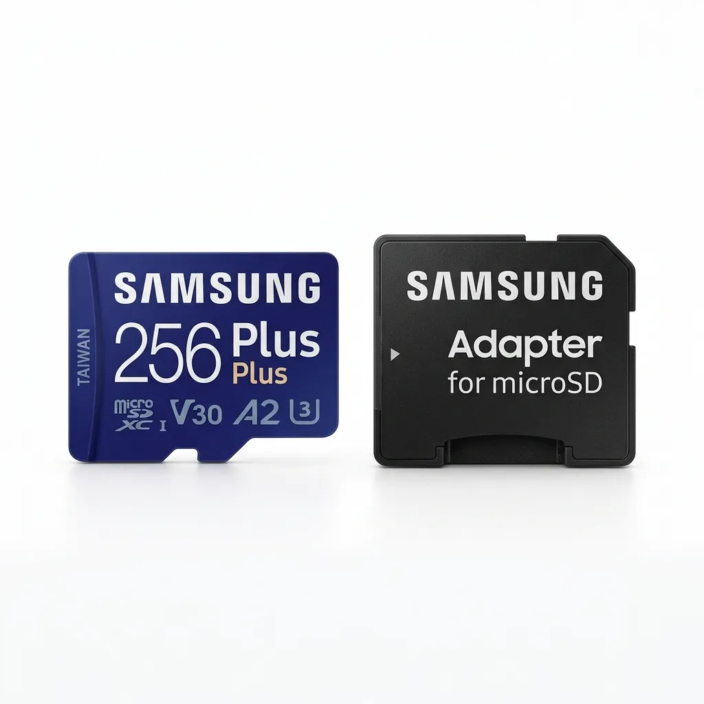 Scheda di memoria Samsung PRO Plus MicroSDXC 256GB V30 U3 A2 con adattatore per registrazioni prolungate 4K su droni