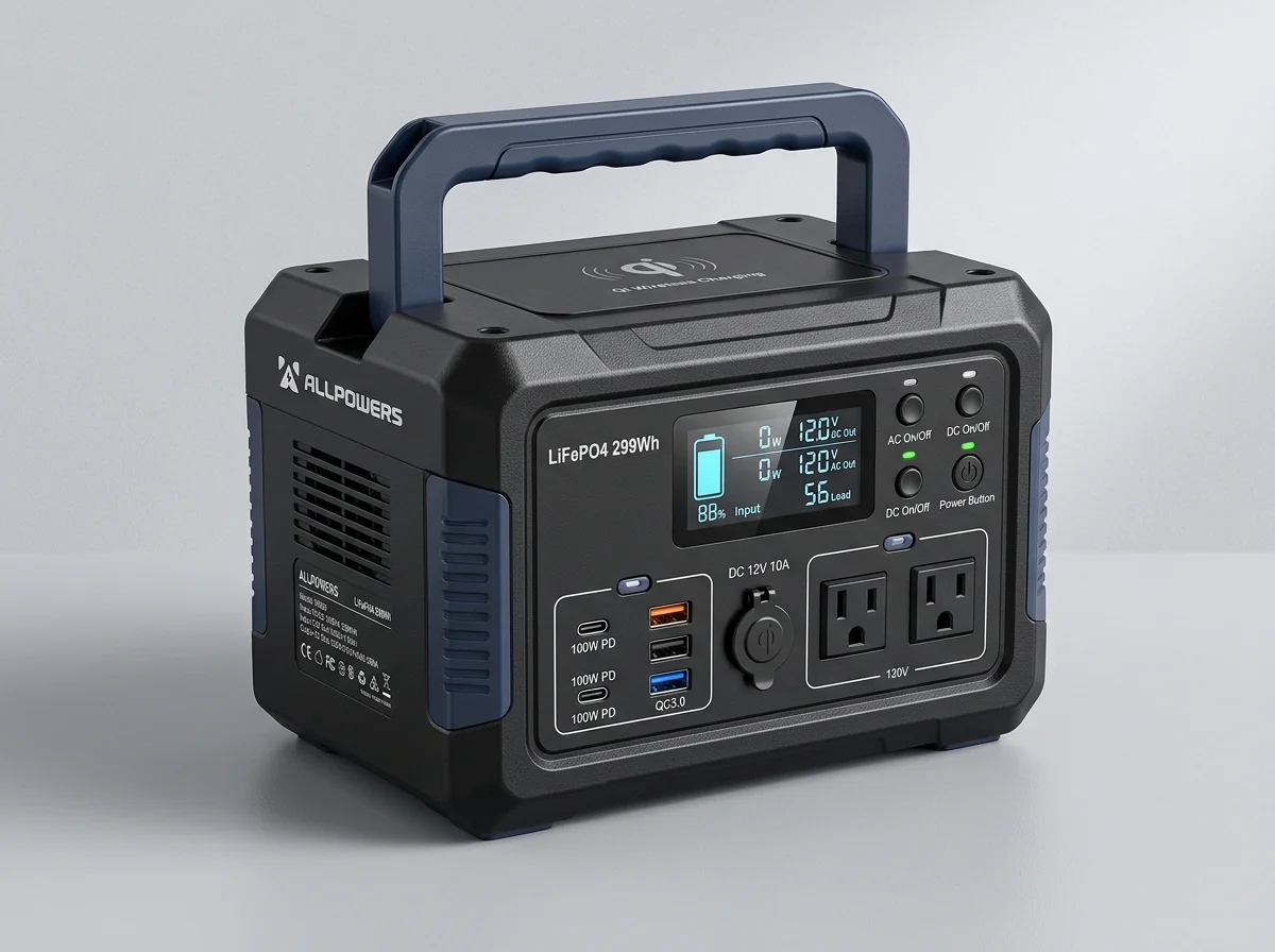 ALLPOWERS R600 power station LiFePO4 299Wh con doppia porta USB-C da 100W Power Delivery