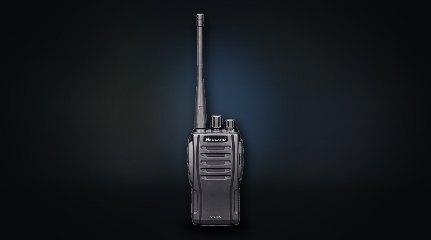 Midland G10 PRO walkie talkie 32 canali PMR446 con scocca in alluminio pressofuso anti-urto per softair