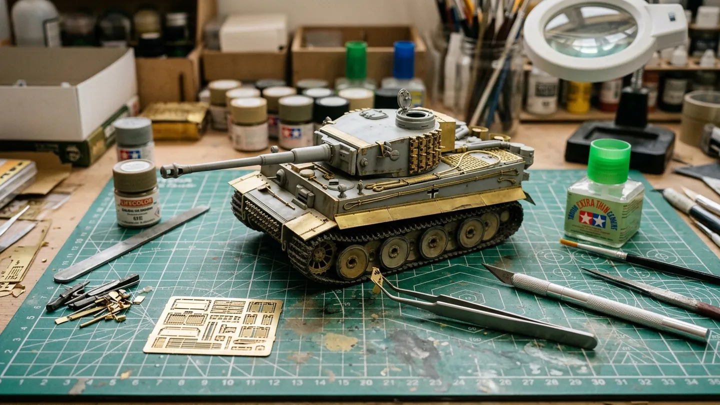 Kit corazzati militari in scala 1/35 banco di lavoro diorama e accessori fotoincisi