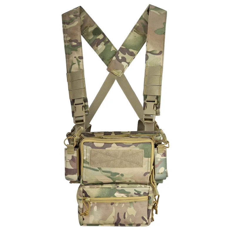 Swiss Arms HS Type Mini Chest Rig cod. 604229: replica D3CRM economica completa di tasca dangler ventrale e inserto caricatori per softair